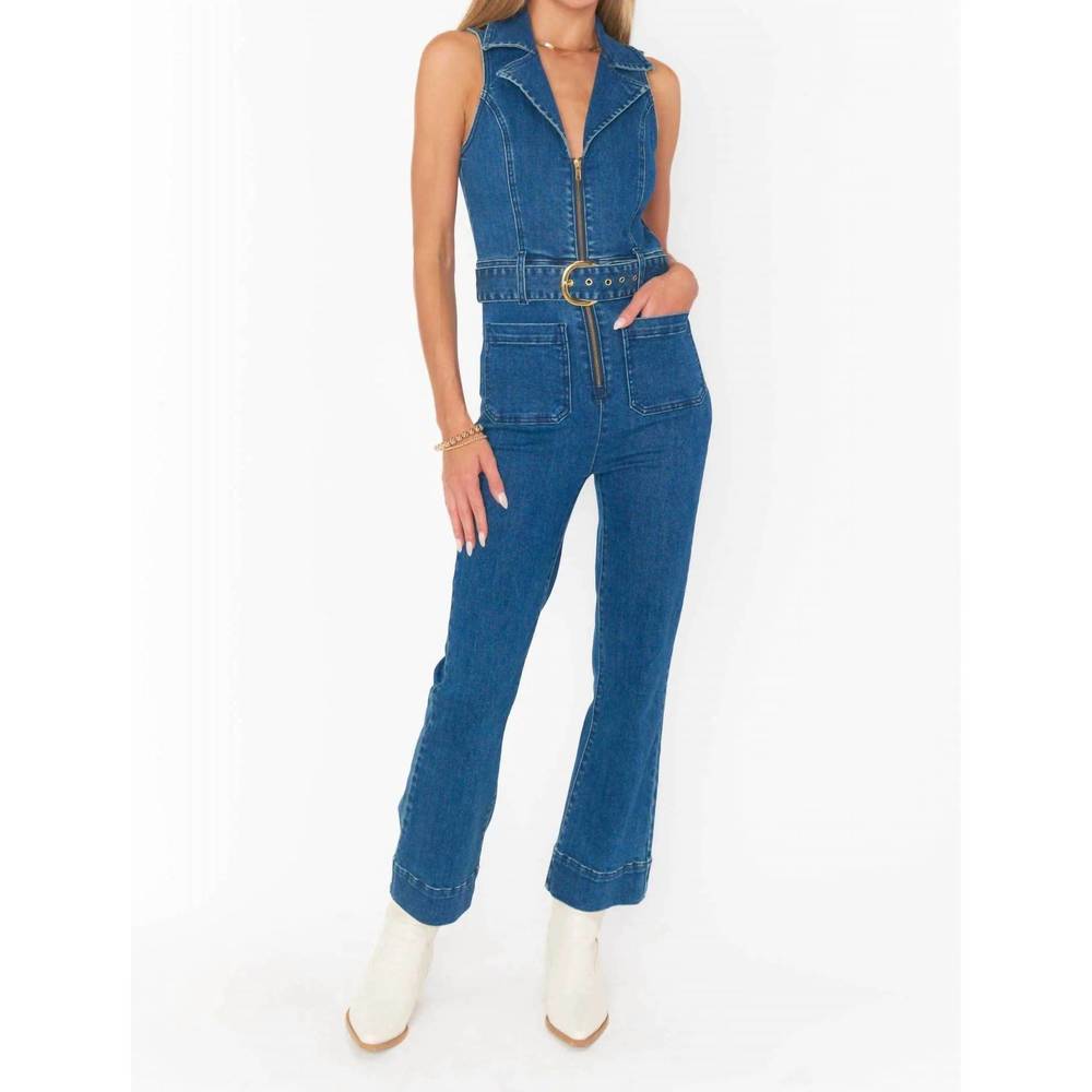 NEW SHOW ME YOUR MUMU jacksonville cropped jumpsuit in lunar blue